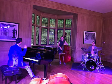 Jazz trio performing at the Ballroom